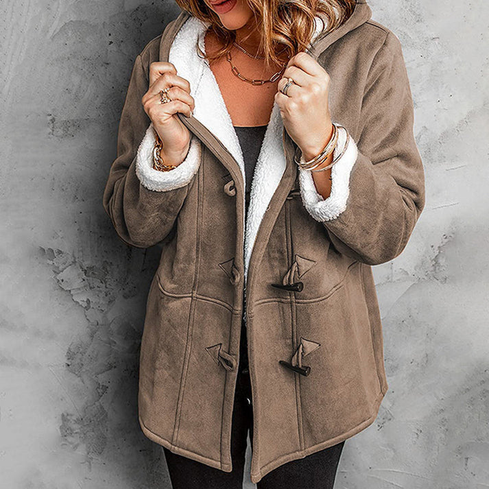 MAISON CHÉRIE | Abrigo de mujer con capucha y forro suave para estilo casual