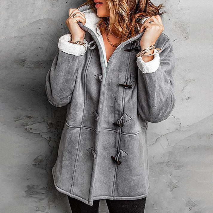 MAISON CHÉRIE | Abrigo de mujer con capucha y forro suave para estilo casual