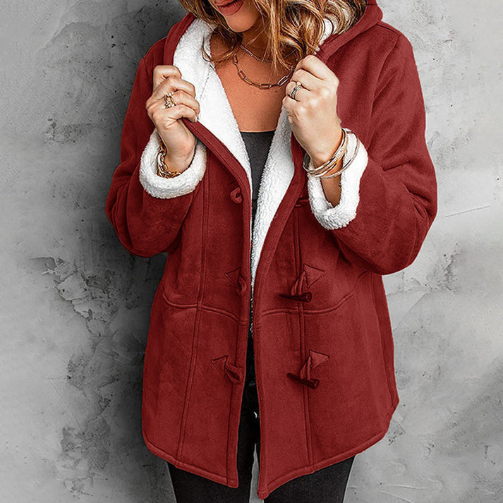 MAISON CHÉRIE | Abrigo de mujer con capucha y forro suave para estilo casual