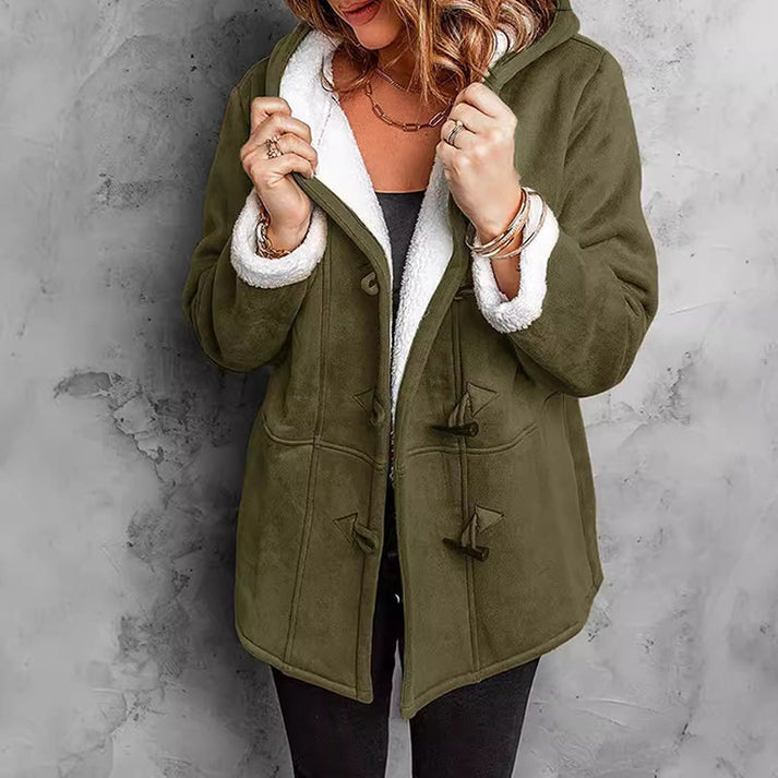 MAISON CHÉRIE | Abrigo de mujer con capucha y forro suave para estilo casual