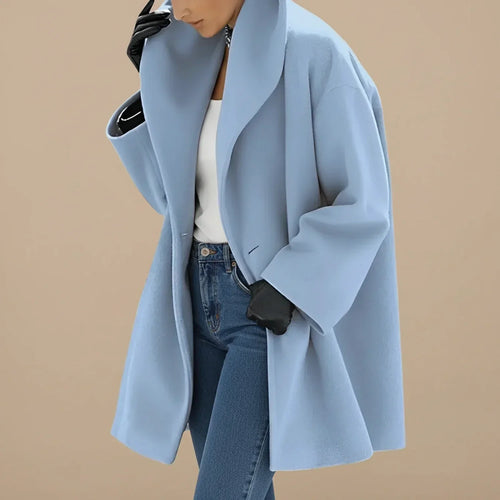MAISON CHÉRIE | Abrigo de mujer oversize con cuello ancho y corte evasé elegante