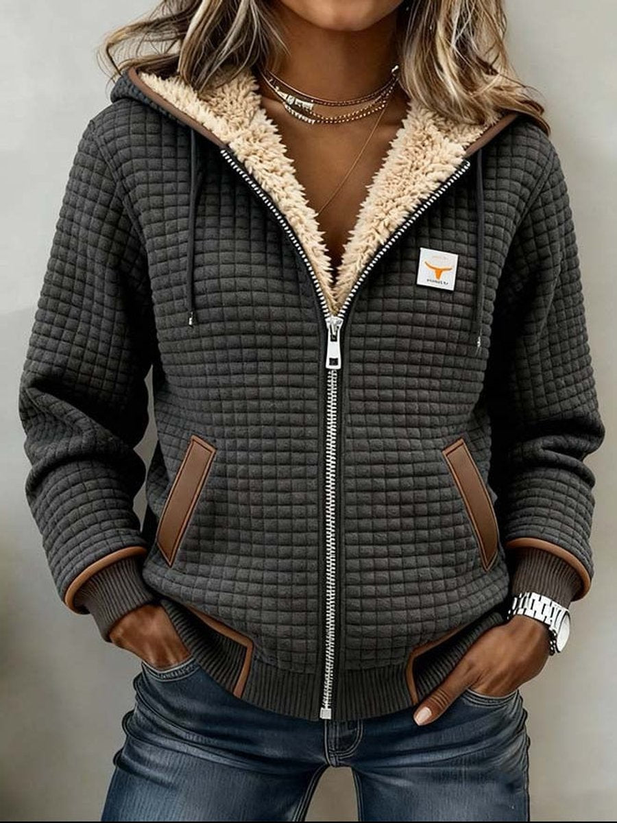 MAISON CHÉRIE | Chaqueta acolchada de mujer con capucha y forro de borreguito