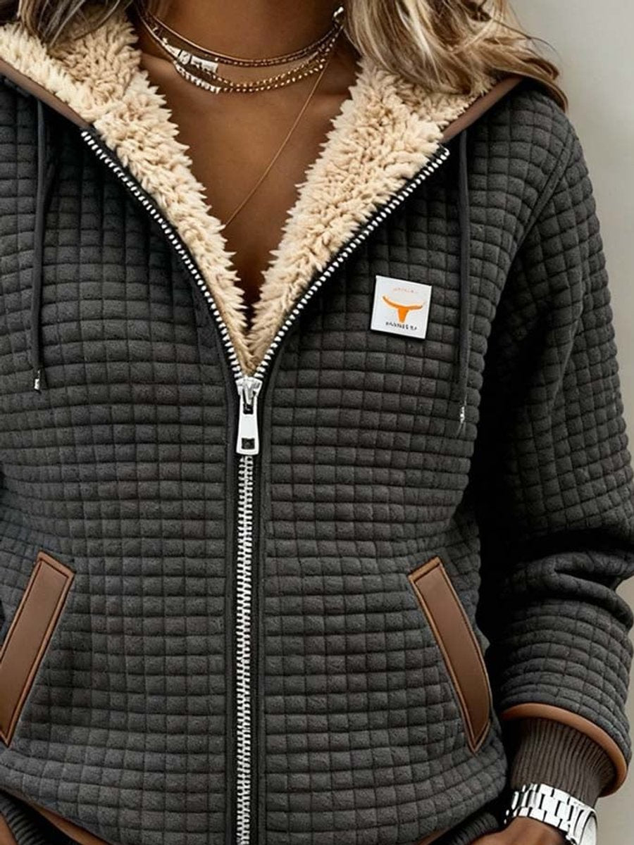 MAISON CHÉRIE | Chaqueta acolchada de mujer con capucha y forro de borreguito